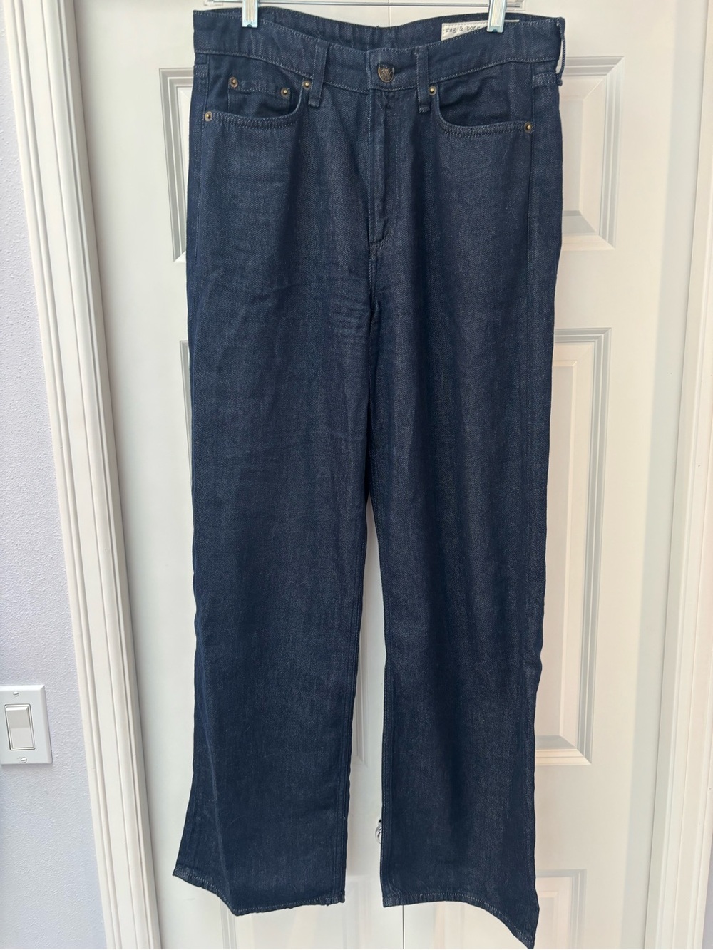 rag & bone Indigo Wide-Leg Denim Jeans